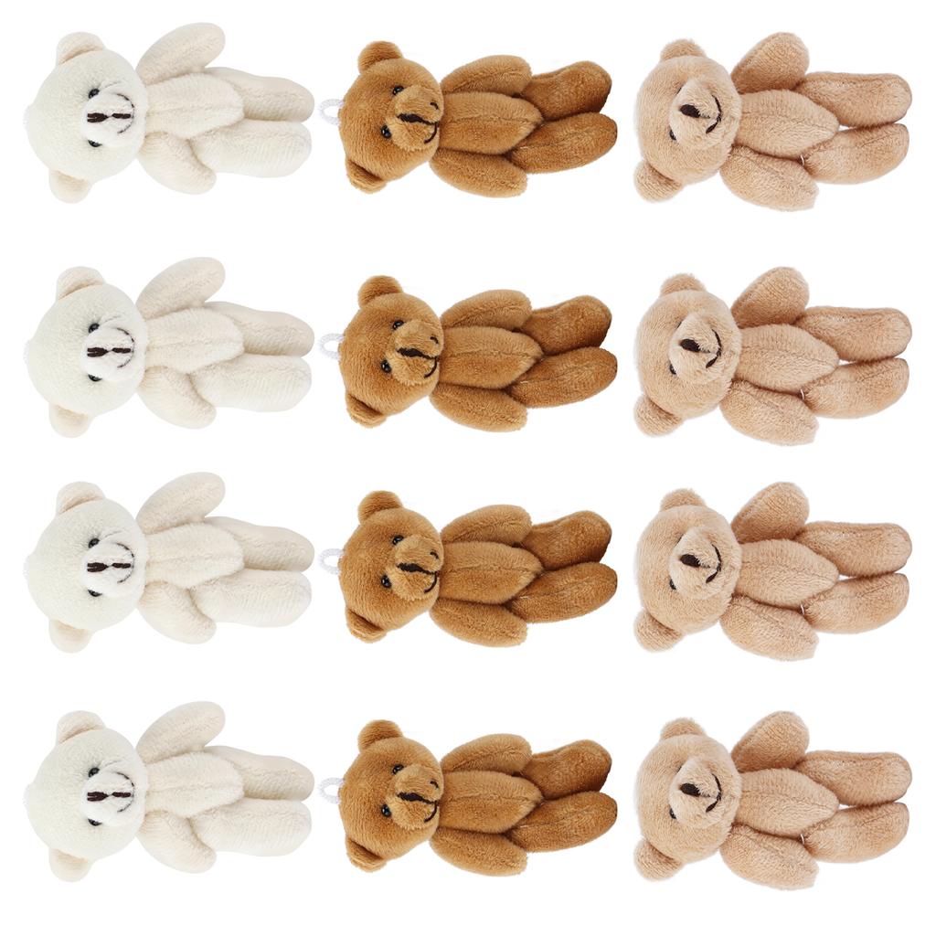 12 Pcs Mini Stuffed Bears Comfortable Soft Cute Mini Teddy Plush Toy for Wedding Birthday