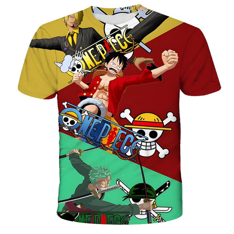 Аниме One Piece Футболка для мальчика Косплей Луффи Мужская Мультяшная Короткий рукав Крутой Топ Мальчик Свободная Мужская Одежда Повседневная Футболка