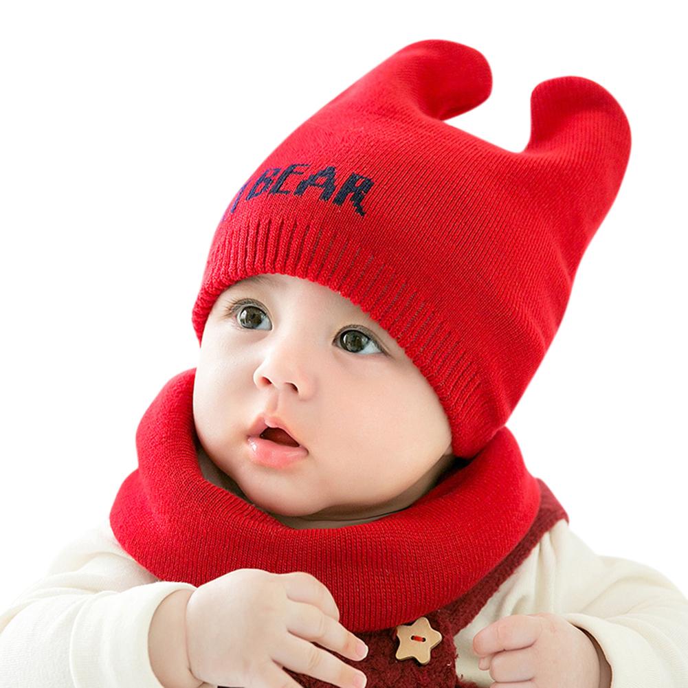 2PCS/Set Newborn Cap + Scarf Suit Warm Knitted Hat Neck Warmer Gaiter