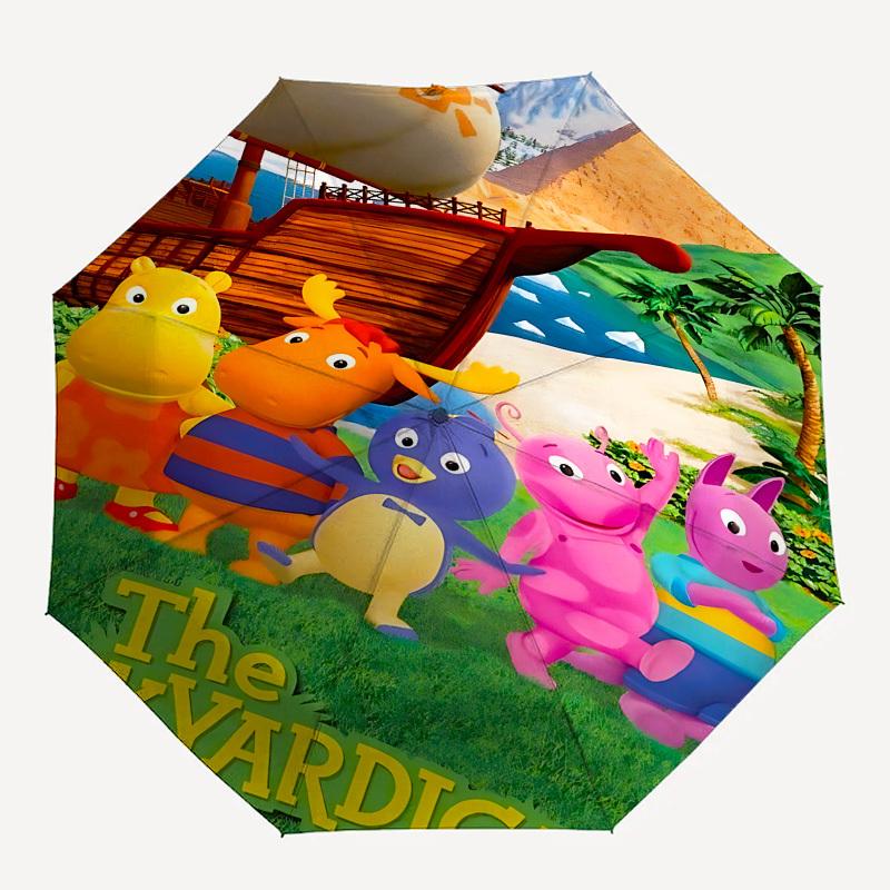 Backyardigans, AdventureThemed Automatic Opening and Closing Umbrella 8 Ribs, Suitable for Leisure and Going Out, Outdoor Accessory, Gothi