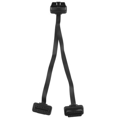 16-контактный удлинительный кабель OBD, прямой мужской разъем на двойной прямой женский разъем Y-разветвитель, адаптер-разъем OBD2