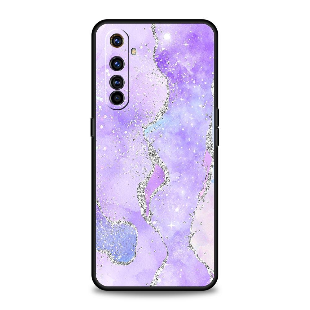 Темно-синий блестящий агатовый мраморный чехол для телефона Realme GT Neo 2 3 Realme 9 8 5G 7 6 GT2 Pro Plus 9i 8i C21Y C3 C11 C25 C35