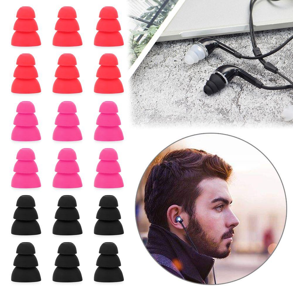 6pcs Soft Replacement In-Ear Silicone Eartips Earplug Earbuds Cover Three Layer