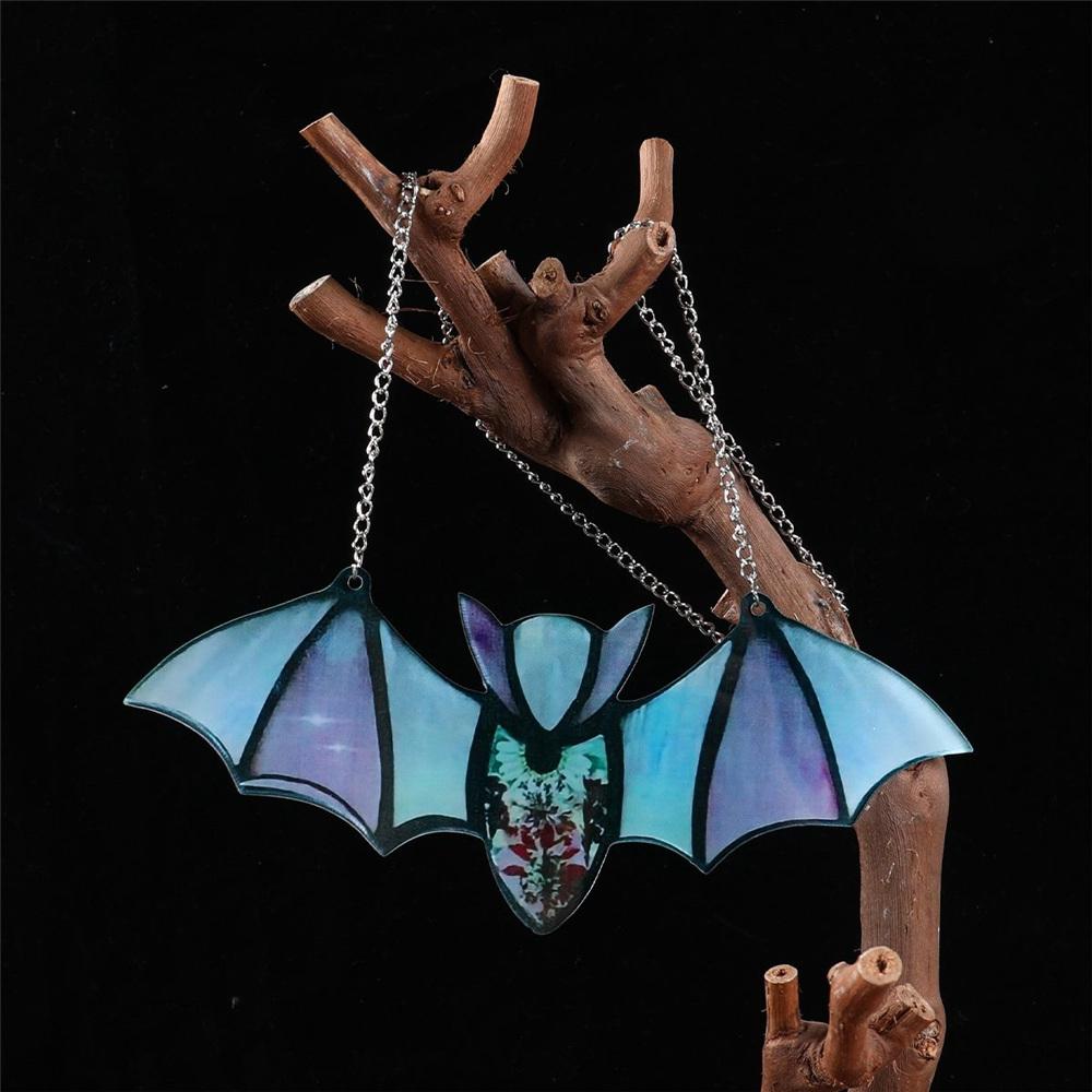Halloween Bat Stained Glass Suncatcher Window Hanging Acrylic Wall Art Decor