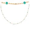 [Q8893] - Gold-plated 'Boho' Gold-green Necklace (beads) - 45 Cm - 2 Mm