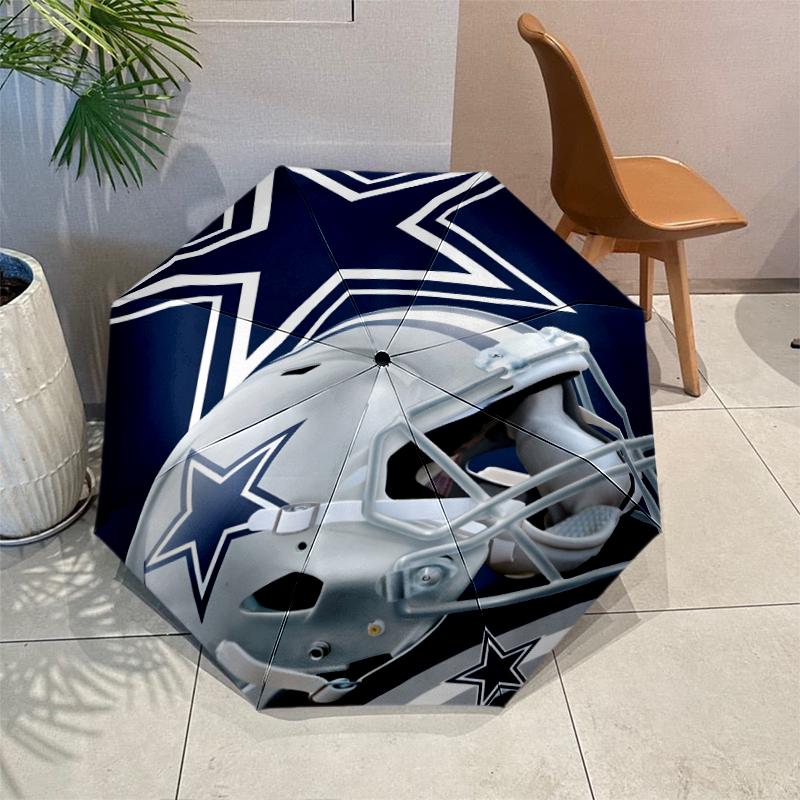 Dallas Cowboys Umbrella with Automatic Open/Close & Self-8-Rib Heavy-Duty Umbrella, Compact Travel Umbrella Suitable for Outdoor