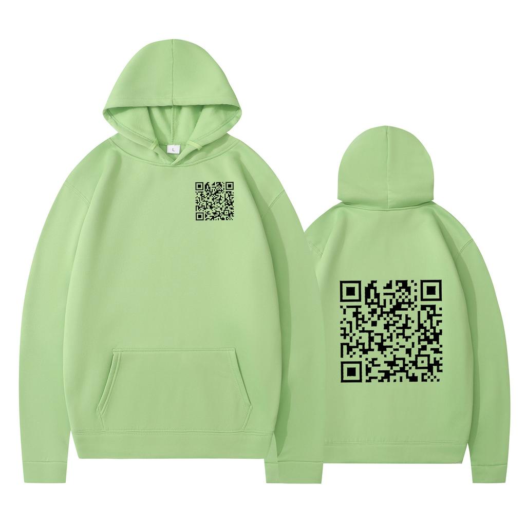 Cross-border hoodies, new printed styles, QR code scans, loose men's and women's hoodies
