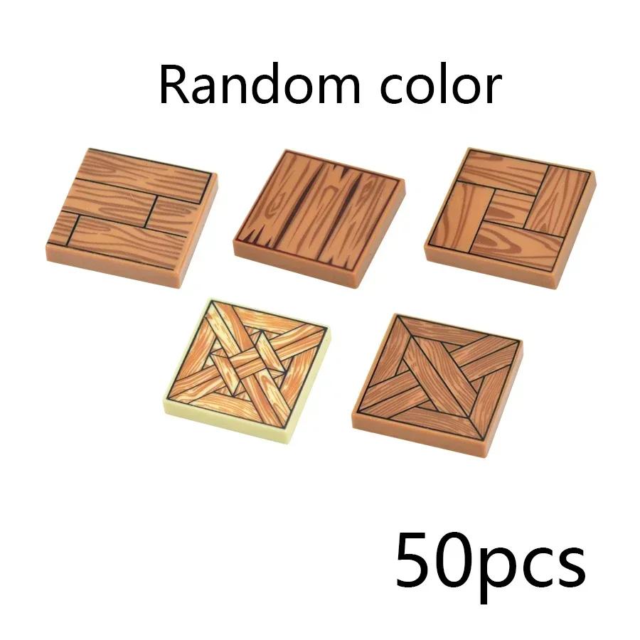 Smooth 2x2 Floor Printed Tile Assembled Building Blocks MOC City House Bricks Decoration Ceramic Tile Construction Toys