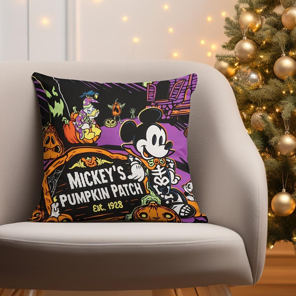 Mickey's Spooky Pumpkin Patch Halloween Pillow Cover - Est. 1928 Sofa room cushion cover, party decoration, gift