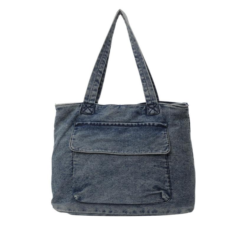 Denim Bag Large Capacity Shoulder Bag Commuter Tote Bag Women's Underarm Bag