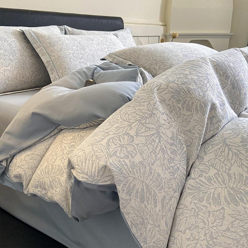 Постельное белье из чистого хлопка с начесом - Полный комплект из четырех предметов, включая простыни и наволочки из 100% хлопка - Трехкомпонентный комплект постельного белья