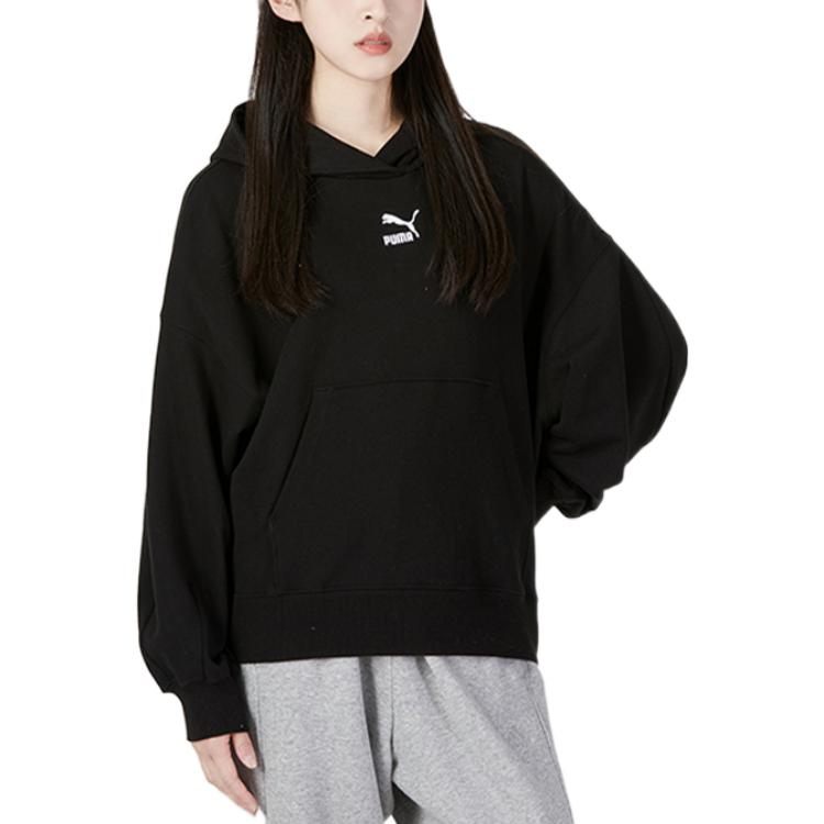 PUMA Sweatshirts Women's Black Hooded Moderate Regular 673576-01