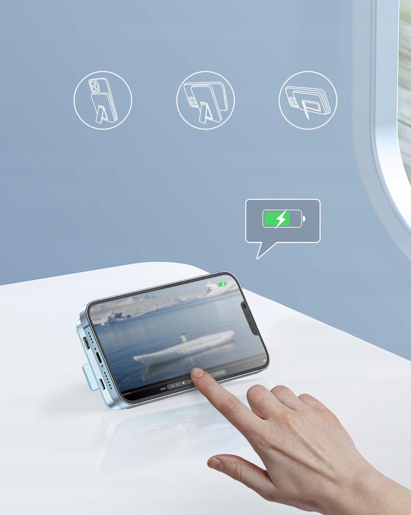 Innostyle Powerswitch Пауэрбанк с быстрой индукционной зарядкой для Magsafe 10000 мАч Подставка Синий