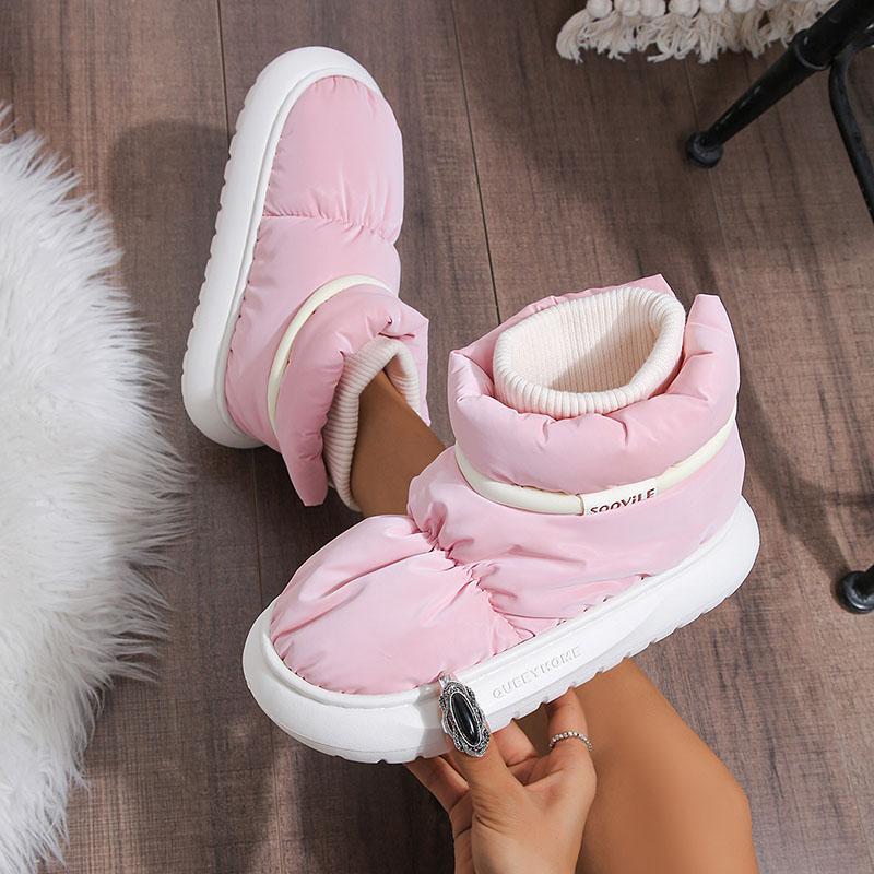 Непромокаемые мягкие плюшевые ботильоны, женские зимние нескользящие зимние ботинки на толстой подошве, женские удобные теплые ботинки на хлопковой подкладке