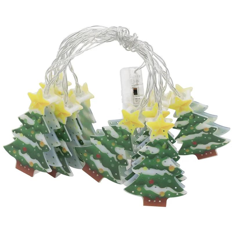 2025 Новый светодиодный рождественский декоративный светильник, гирлянда, снеговик, рождественская елка, Санта-Клаус, рождественская атмосфера, украшения, огни