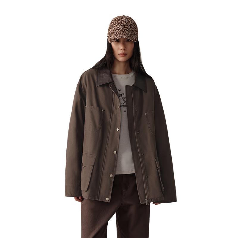 GREEN BELT Men's Lapel Patchwork Duck Down Jacket