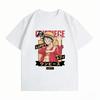 One Piece Luffy Unisex's 100% Cotton T-Shirt, Streetwear Breathable Fashion Anime Graphic Short Sleeve Unisex's Tops