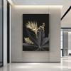 Домашний декор, абстрактное растение с золотыми листьями, настенная живопись на холсте, скандинавские постеры и принты, настенная картина для гостиной, современное искусство