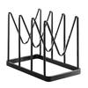 Kitchen Pot Lid Stand with Anti-skid Mat 4 Compartments V-shaped Cutting Board