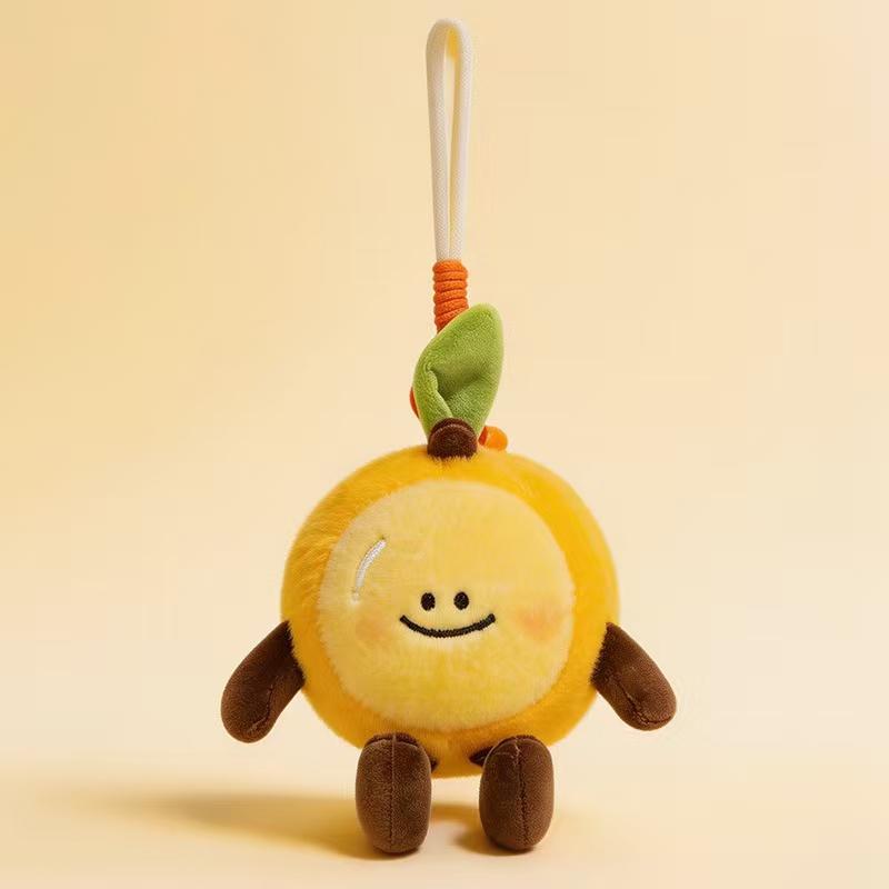 Cute Fruit Plush Keychains Soft Carrot Watermelon Persimmon Avocado Bag Charms,Kawaii Squishy Key Ring for Backpacks Gifts