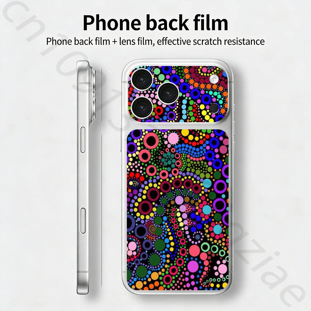 Тканевый принт в африканском стиле для iPhone 17 pro Max / 17 pro Полное покрытие Наклейка Skin Wrap 3D Цветная Задняя Защитная пленка-стикер
