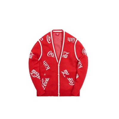 Kith Кардиган с логотипом X Coca-Cola x Mitchell & Ness Coke, красные топы унисекс MNSWTRKM19027-CREA
