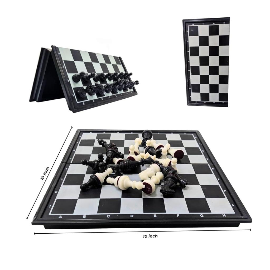 10x10 Inches Magnetic Foldable Chess Board Set Travel Portable Chess Set for Kids and Adult