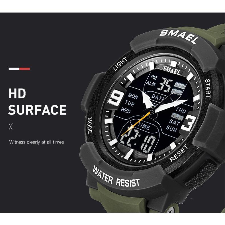 SMAEL повседневные модные часы из сплава, многофункциональные водонепроницаемые уличные мужские съемные электронные часы