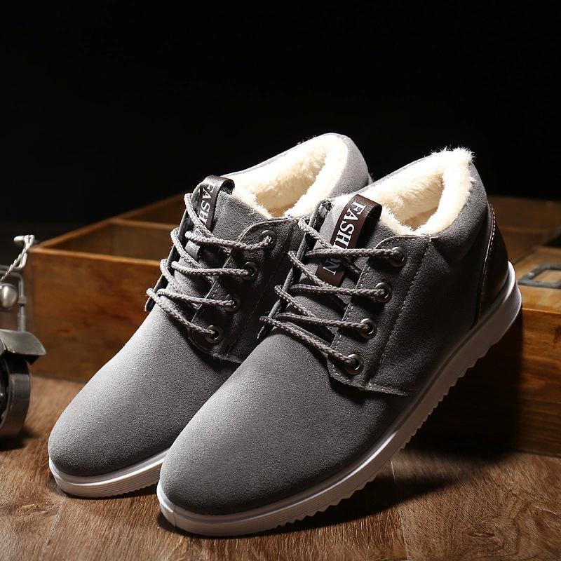 Winter Boots for Men Plush Warm Ankle Booties Men's Shoes Man Footwear Male Sneakers Plus Size