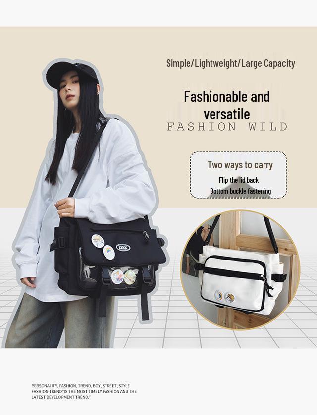 Универсальный рюкзак-мессенджер в корейском стиле: Модная кроссбоди большой вместимости для студентов