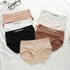 Women's 95% Cotton Mid-waist Briefs Classic Color Breathable Seamless Girls Underwear Panties