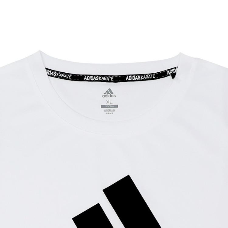 adidas Круглый вырез, легкая дышащая эластичная свободная спортивная быстросохнущая футболка для мужчин, топы, черный цвет ADICTKP-WB