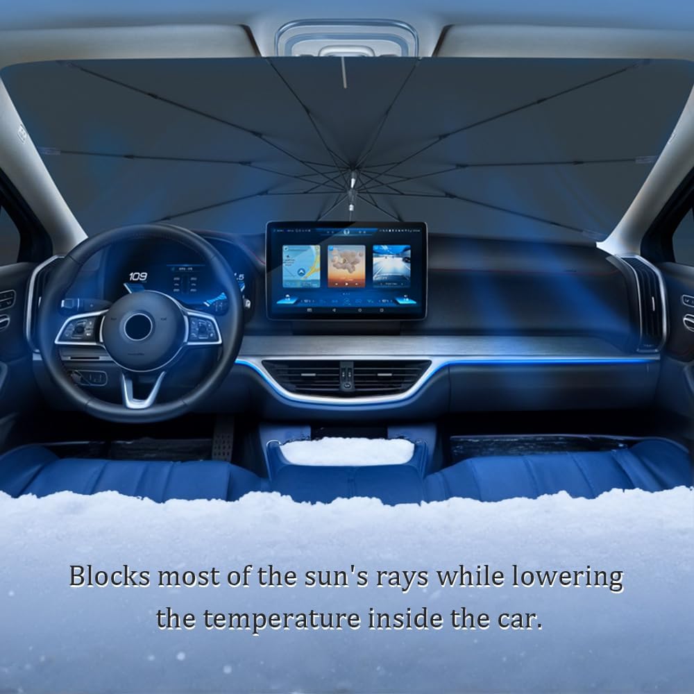 Универсальный складной автомобильный солнцезащитный козырек на лобовое стекло Защита от солнца на переднее окно для внедорожника, седана и фургона Летний теплозащитный козырек на стекло автомобиля