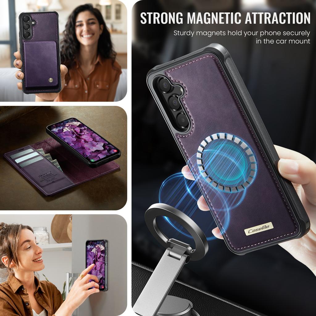 For Samsung Galaxy A14 5G/Galaxy M44 5G/Galaxy A14 4G Magnetic Case RFID Blocking Detachable Wallet Leather Phone Cover