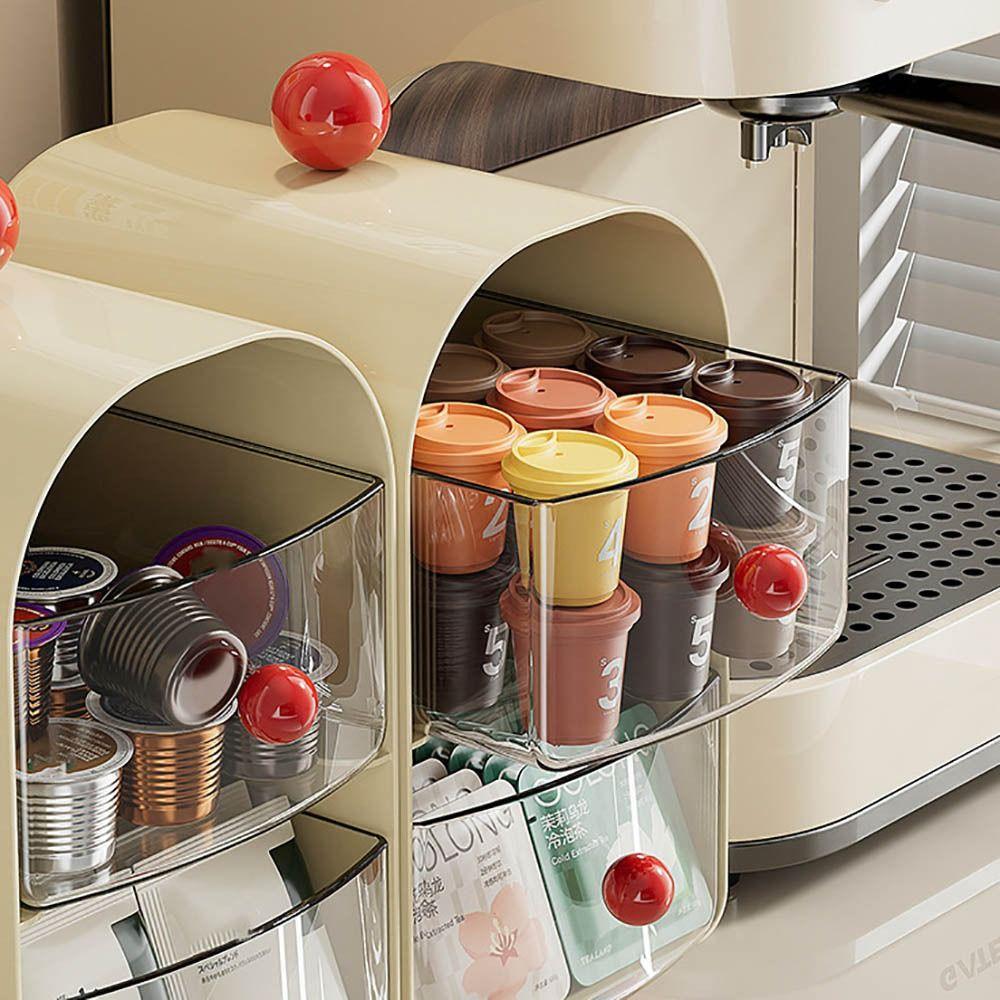 Акриловый ящик для хранения чайных пакетиков, двухслойный контейнер для хранения, новый прозрачный витринный офис