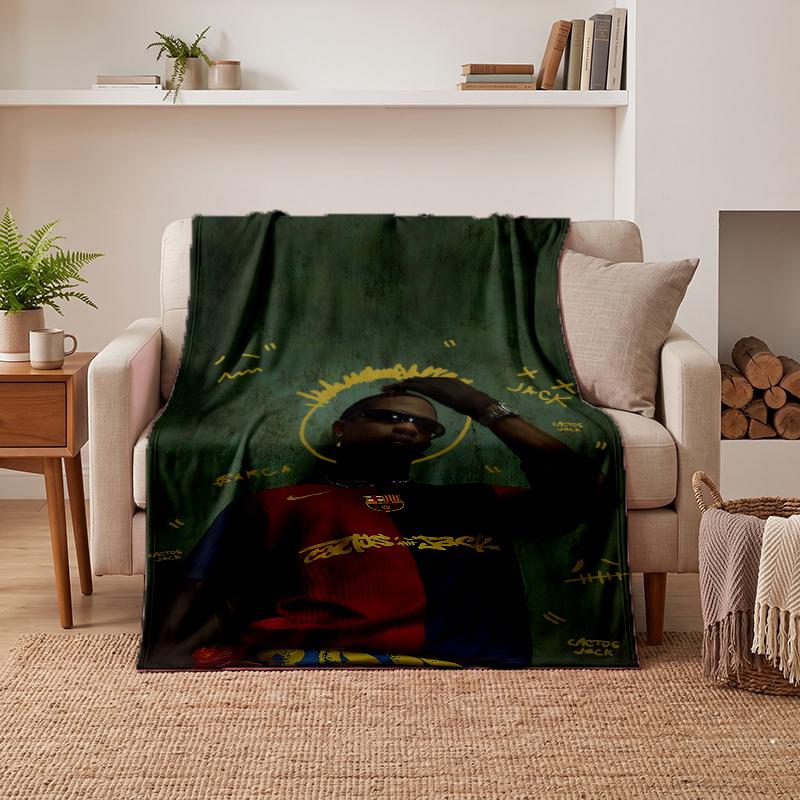 Travis scott Soft Warm Flannel Blankets Comfortable Blanket for Home Decoration Gifting