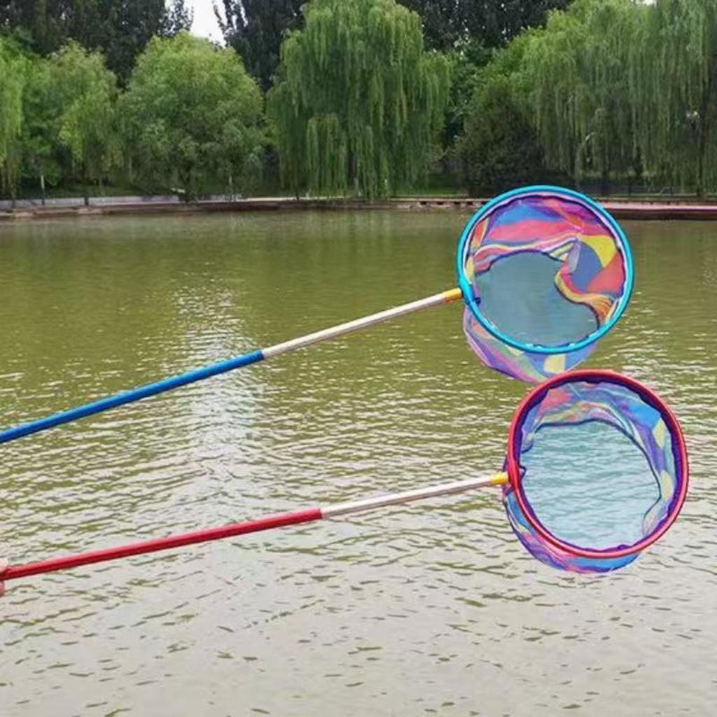Kids Extendable Carbon Fiber Nets for Fishing Catching Insects Outdoor Exploration with Stainless Steel Handle and Nylon Mesh