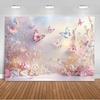 Dreamy Purple Butterfly Backdrop Supplies Girl Birthday Party Decorations Pretty Engagement Wedding Background Photography Prop