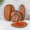 Wooden Coffe Tea Tray Irregular Serving Plate Acacia Wood Dish for Fruit Snacks Saucer Dessert Planter Holder Home Hotel