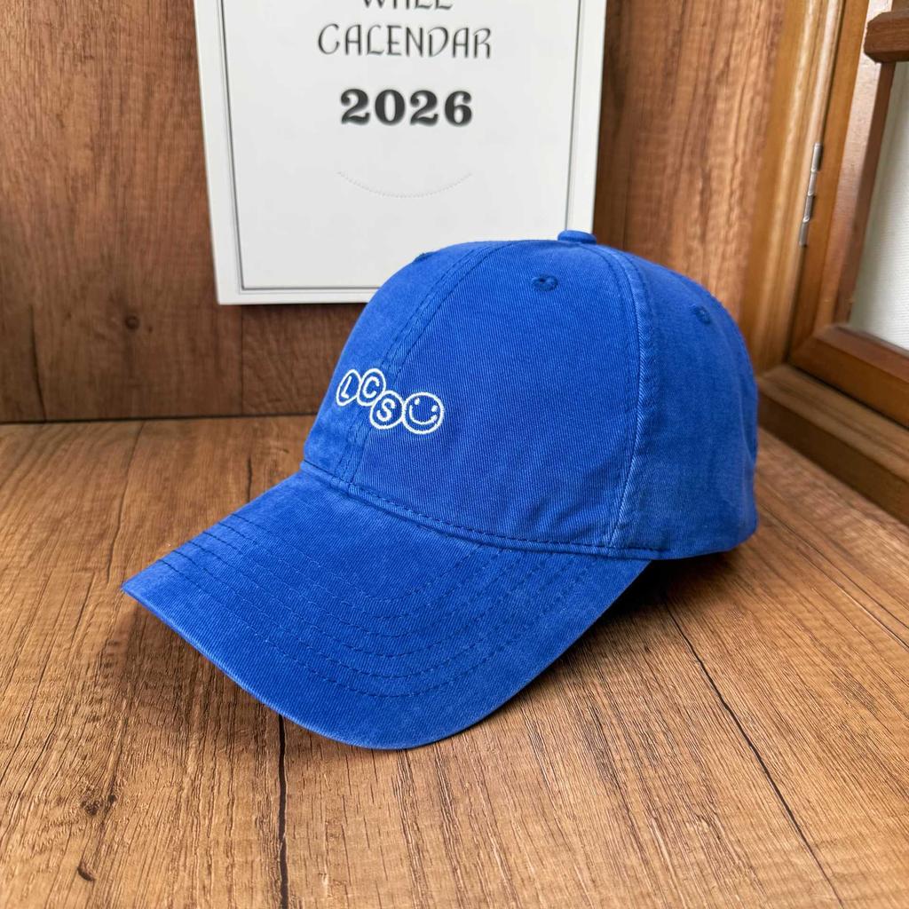 Popular retro old cap smiley face embroidery soft top autumn and winter baseball cap age-reducing modified face hat