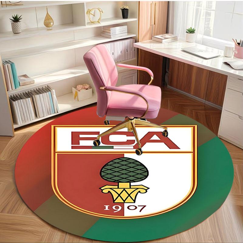 FC Augsburg Print Round Rug, Washable Floor Carpet, For Entryway Dorm Laundry Room Office Study, Home Decor Birthday Christmas Gift