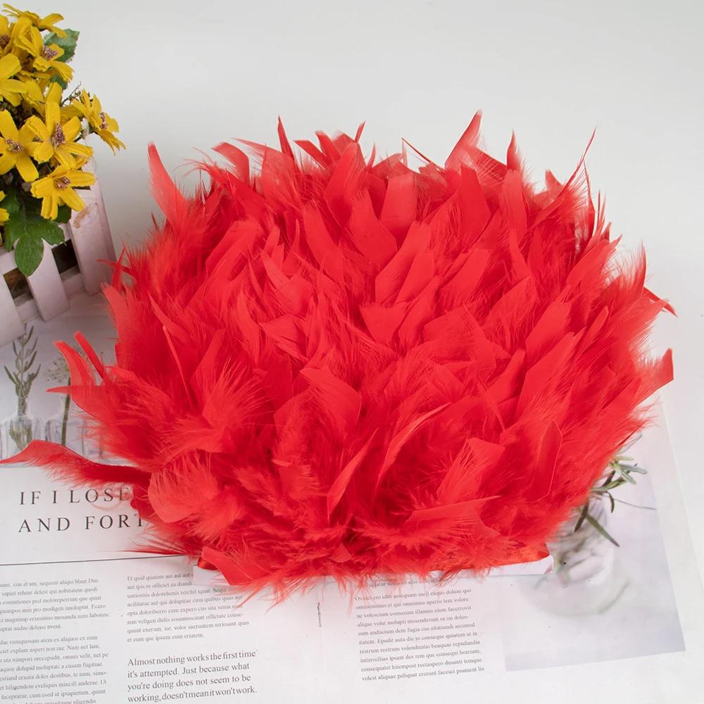 Feather White Turkey Feathers Trim 10-15cm/4-6inch Natural Feather Ribbon for Sewing Clothing Fringe Plumes Wedding Decoration