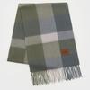 RECLOW MUNM CHECK CASHMERE 100% MUFFLER GREEN