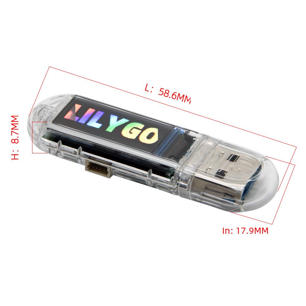 LILYGO® T-Dongle-S3 Отладочная плата с 0,96-дюймовым ЖК-дисплеем, WiFi, Bluetooth и поддержкой TF-карты