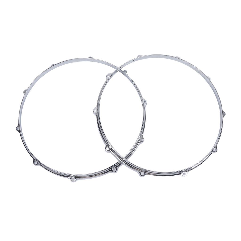 2Pcs Drum Hoop Set 10 Hole 14in Alloy Sound Improvement Decorative Drum Hoop for Performance Travel