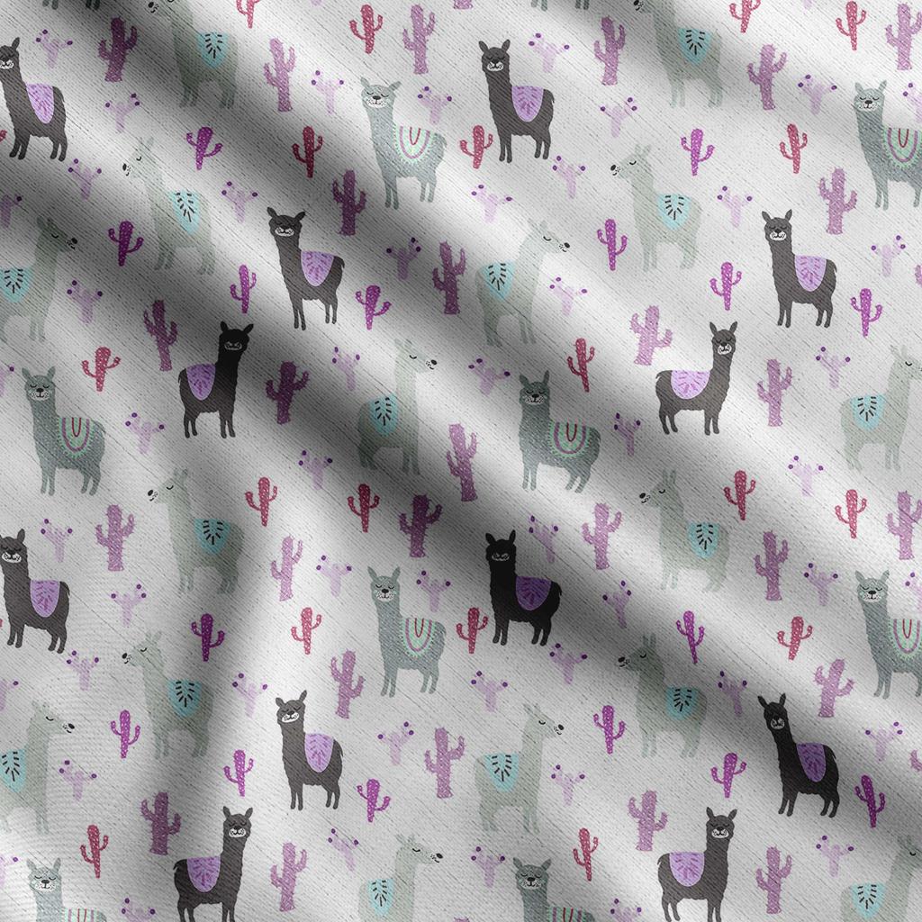 Soimoi Llama Alpaca Print,  Cotton Cambric, Quilting Fabric Sold by The Yard 42 Inch Wide, Medium Weight Cotton Fabric, Sewing  Supplies,
