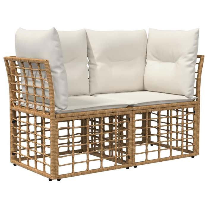 Maison Exclusive - Ensemble de canapés d'extérieur 6 pc Blanc Naturel et Crème