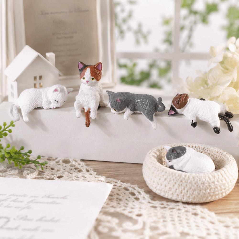 4/5pcs Mini Landscape Cat Ornament Cute Cat Edge Decoration Gift Kitten Decoration Office Decor