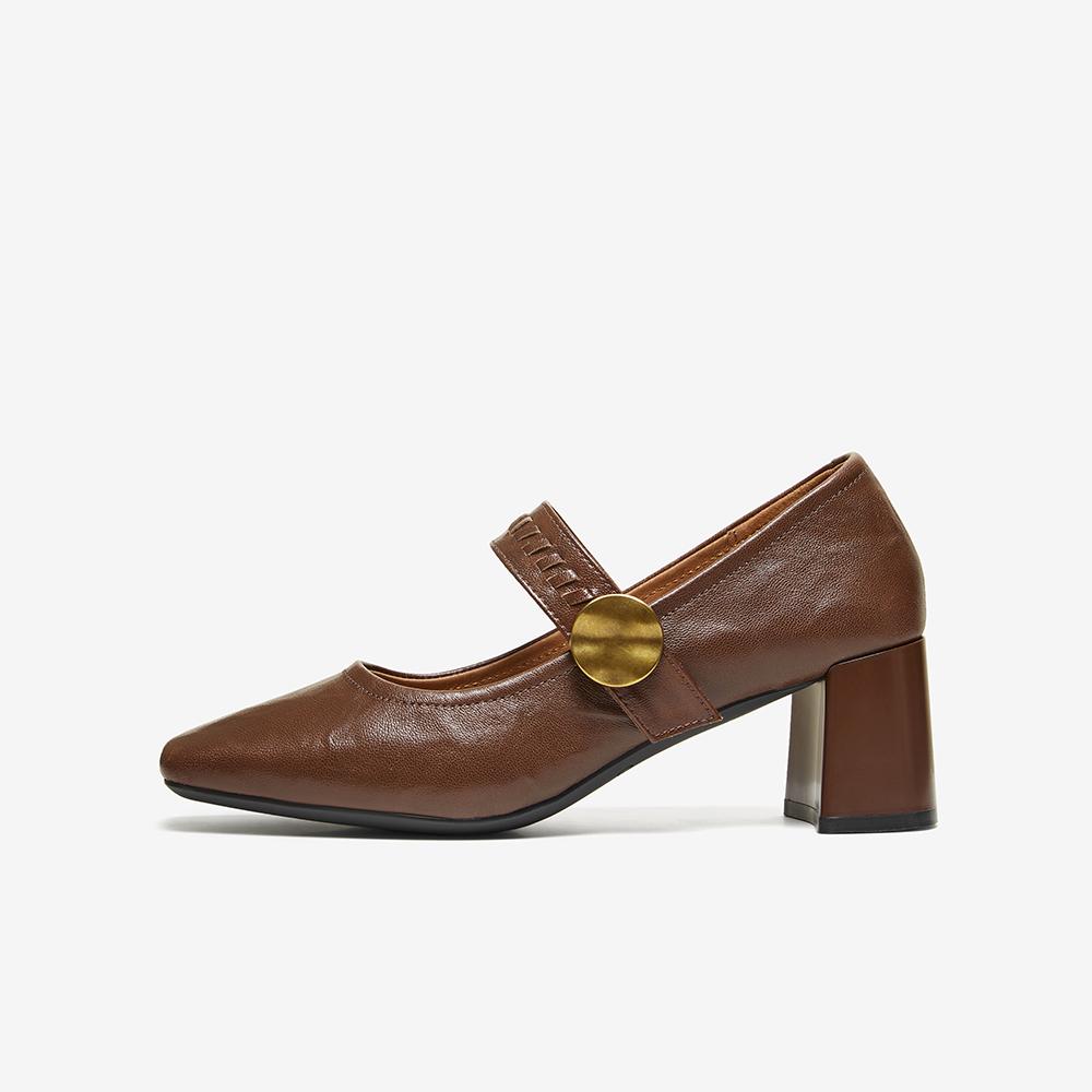 Best 26 Spring Shopping Mall Same Style Mary Jane Shoes Retro French Square Head Women's Shoes B6070AQ6