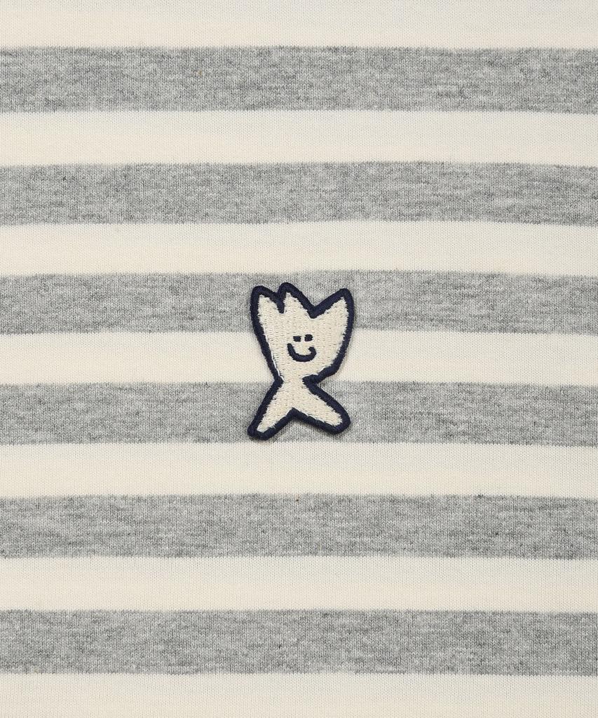 WACKY WILLY Basic Striped Short Sleeve T-Shirt Gray